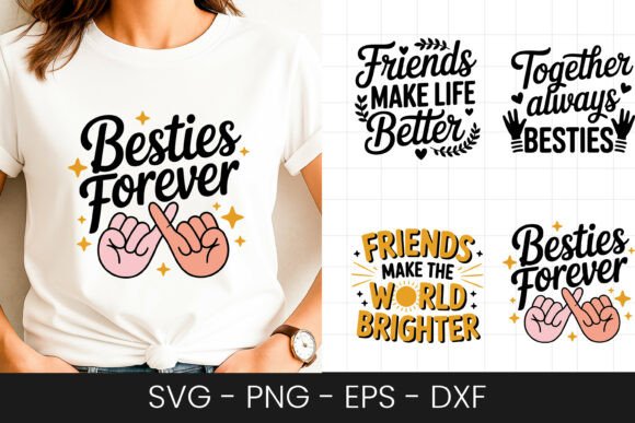 Besties Forever Friendship Quote SVG PNG