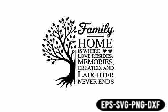 Family Home Quote SVG Tree Design