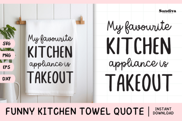 Funny Dish Kitchen Towel Quote SVG 10 for Real Embroidery Projects
