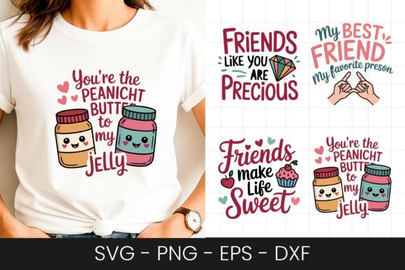 Peanut Butter Jelly Friends Quote SVG