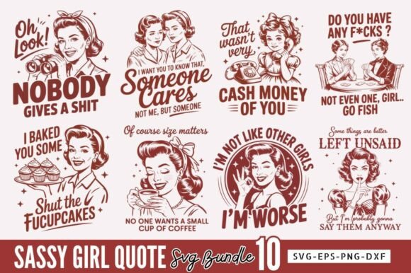 Sassy Girl Quote SVG Bundle: A Bold Embroidery Design for Real Projects