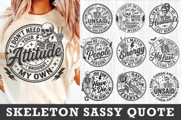 Skeleton Sassy Quote SVG Bundle Review for Real Embroidery Projects