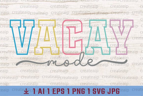 Vacay Mode SVG: A Lively Beach-Themed Embroidery Design for Summer Projects